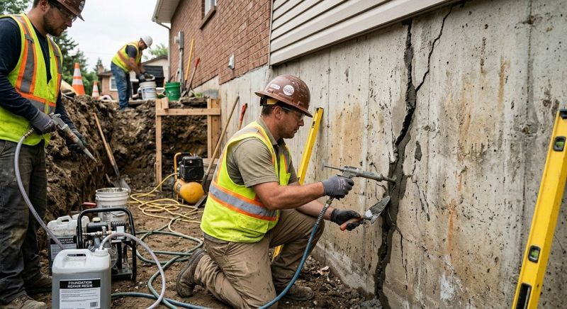Cracked Foundation Repair in Hopkins, MI