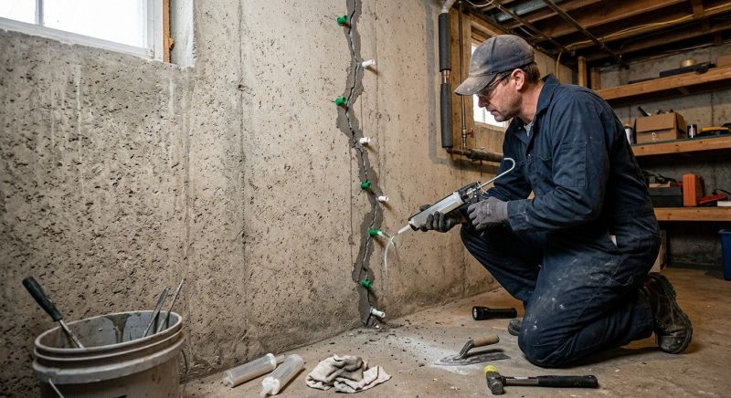 Foundation Crack Repair in Moline, MI