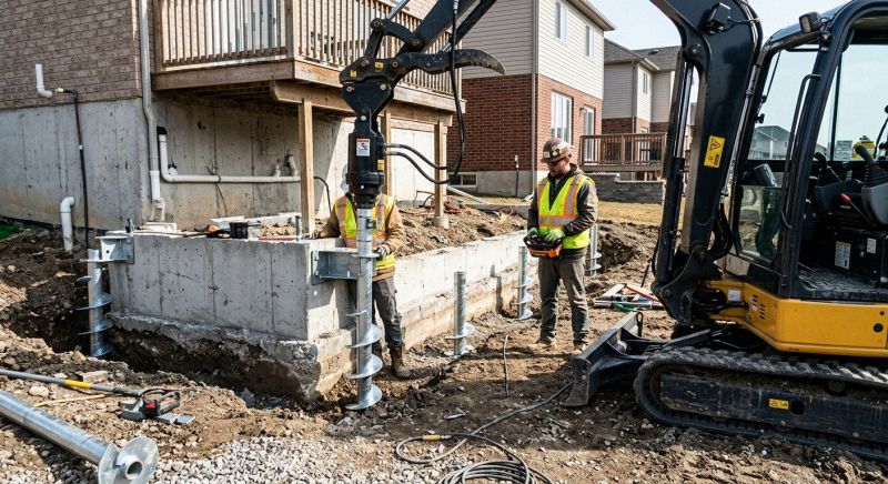 Helical Pile Installation in Hastings, MI