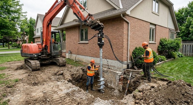 Helical Pile Installation in Hastings, MI