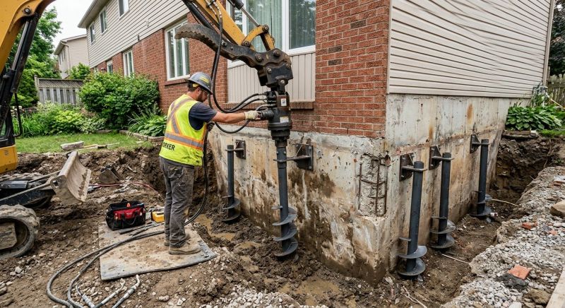 Helical Pile Installation in Hastings, MI