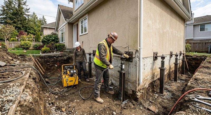 Sinking Foundation Repair in Caledonia, MI